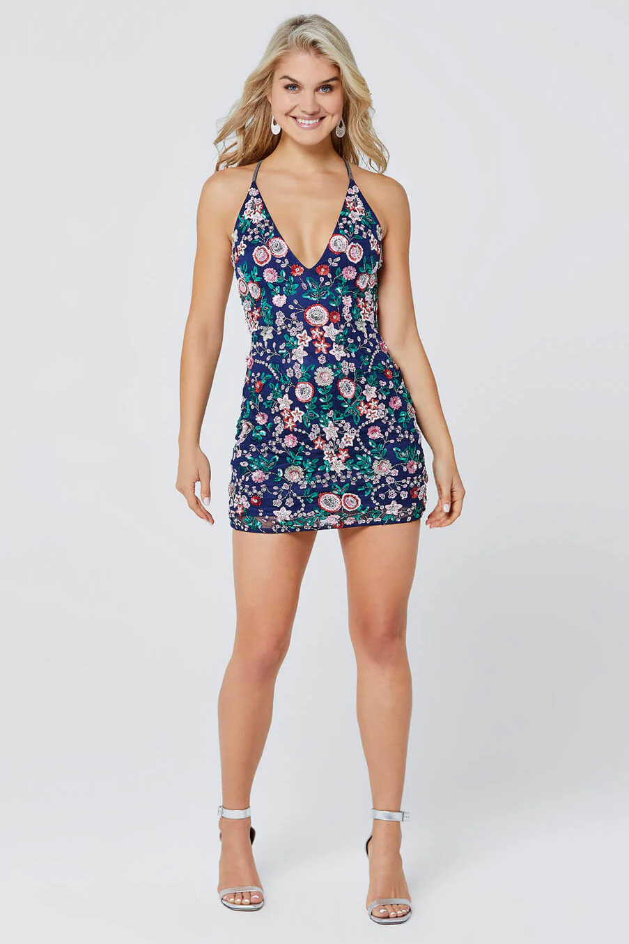 1938 - Primavera - V-Neck Short Dress with Floral Sequins - Image 11