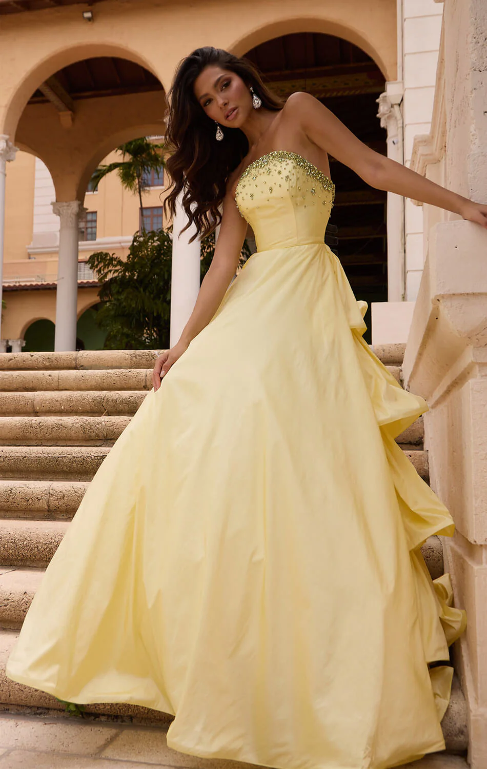 26417 - Ava Presley - Strapless Taffeta Ball Gown - Image 3