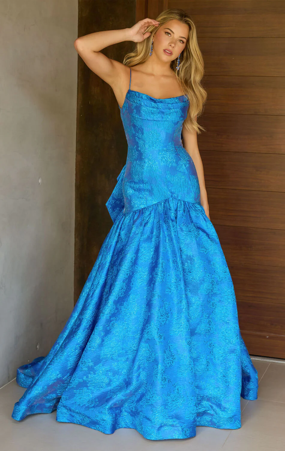 26419 - Ava Presley - Metallic Brocade Gown With Bow - Image 10