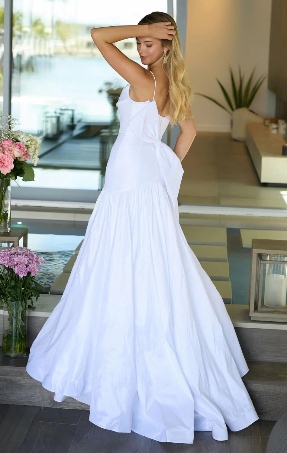 26422 - Ava Presley - Taffeta Mermaid Gown With Bow - Image 14