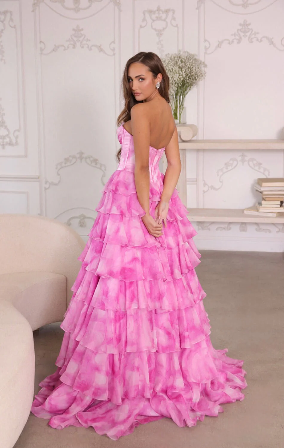 26442 - Ava Presley - Watercolor Layered Ball Gown - Image 2
