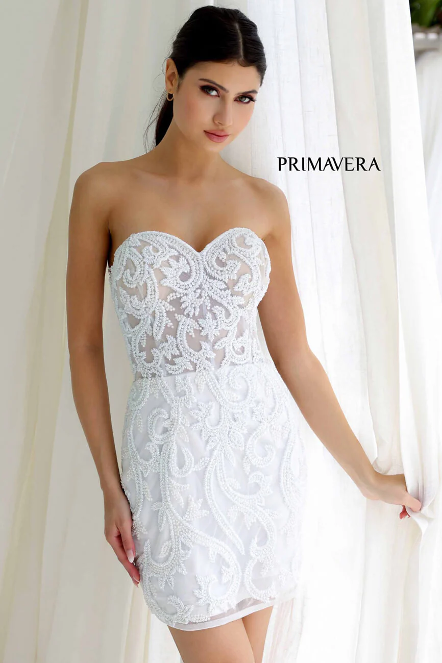 4227 - Primavera - Corset Beaded Mini Dress - Image 3