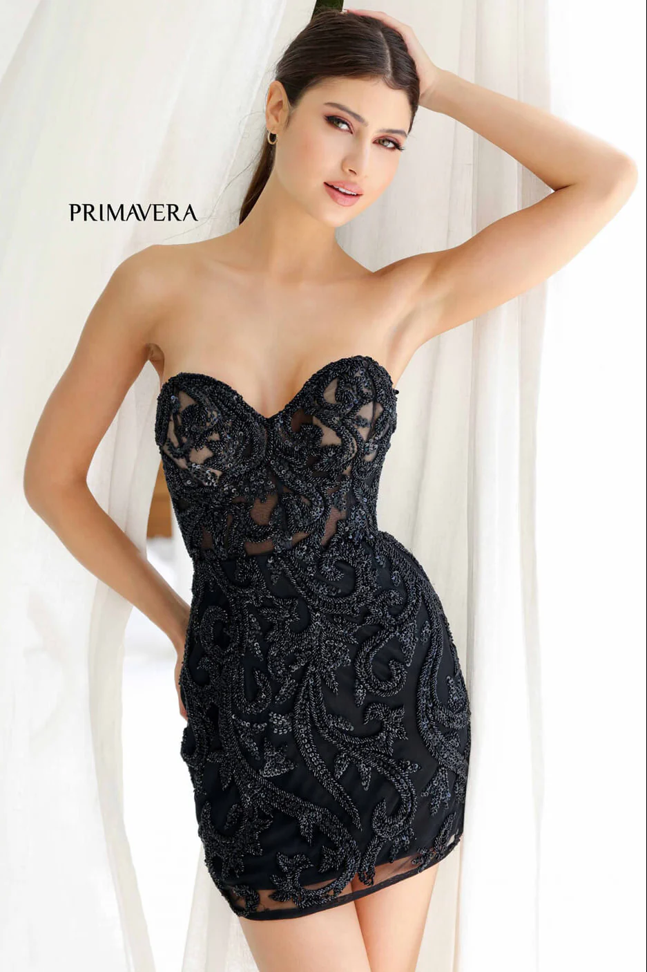4227 - Primavera - Corset Beaded Mini Dress - Image 6