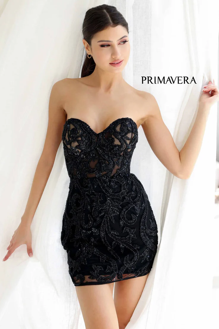 4227 - Primavera - Corset Beaded Mini Dress - Image 7