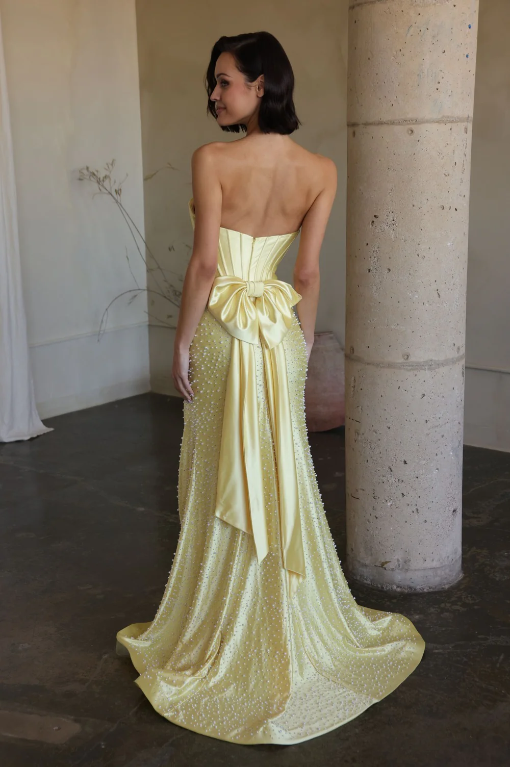 42513 - Ava Presley - Pearl Corset Dress with Back Bow - Image 2
