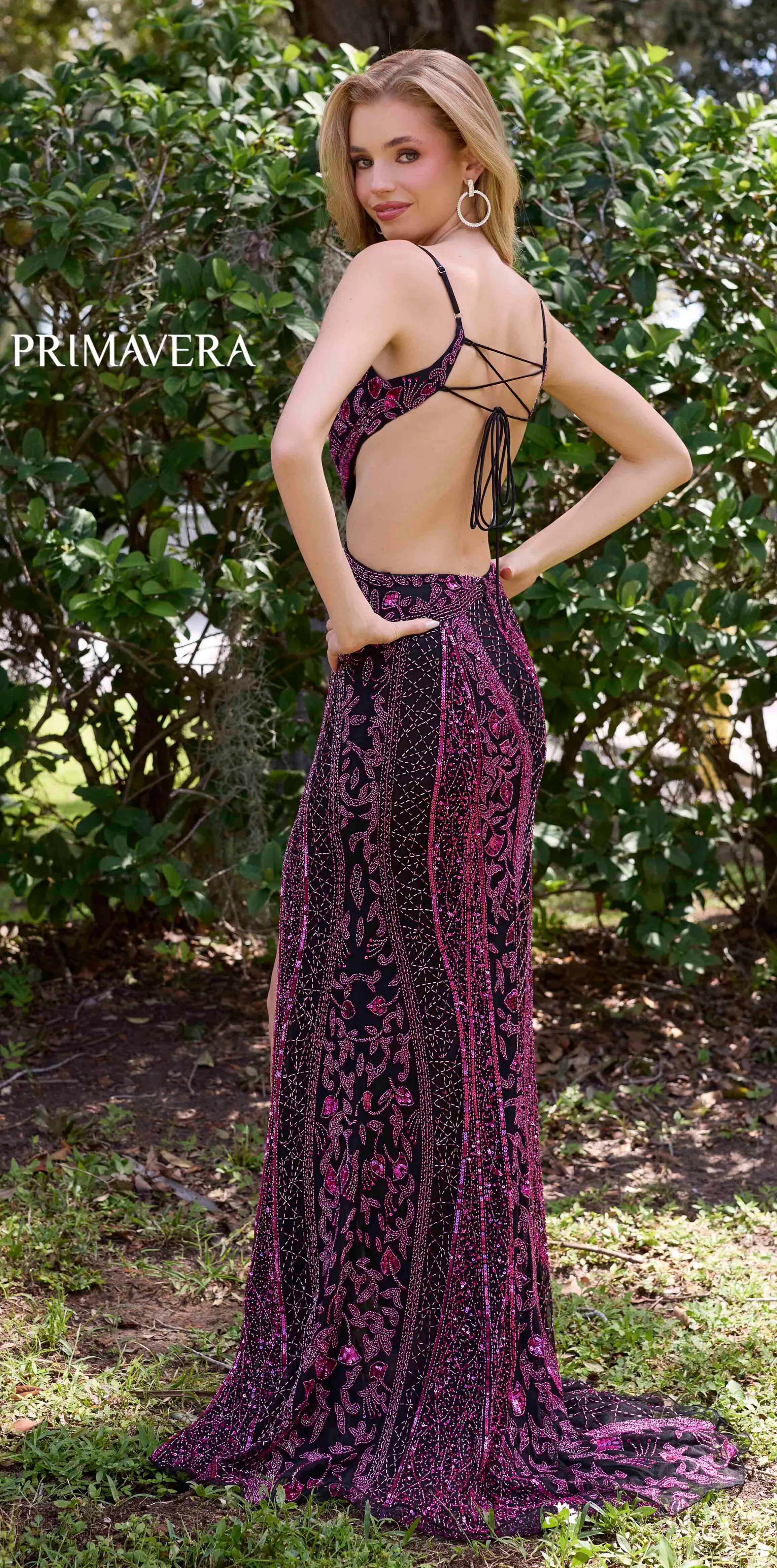 4308 - Primavera - Beaded Gown With Cut-Outs - Image 4