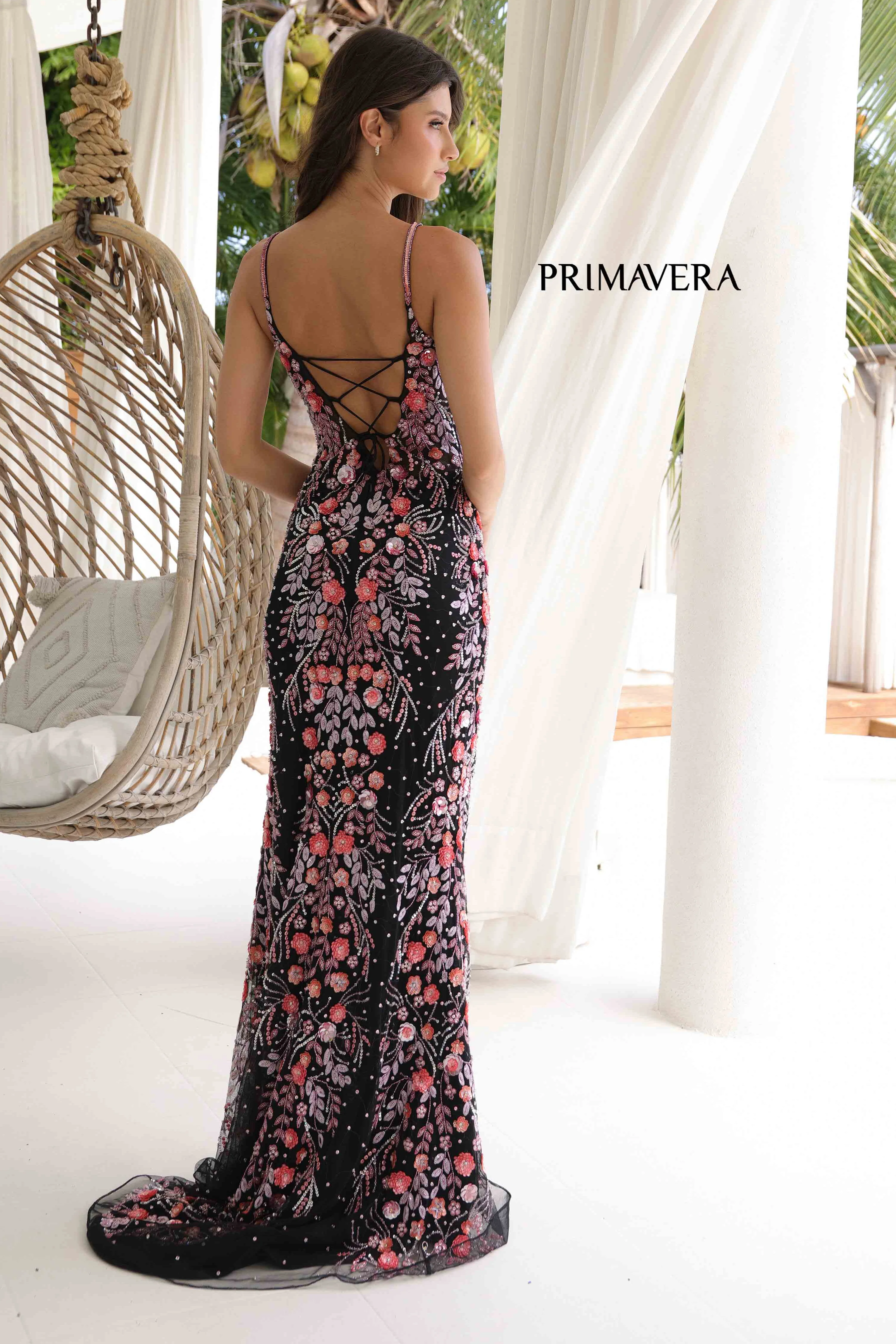 4313 - Primavera - Beaded Floral Sequin Gown - Image 3