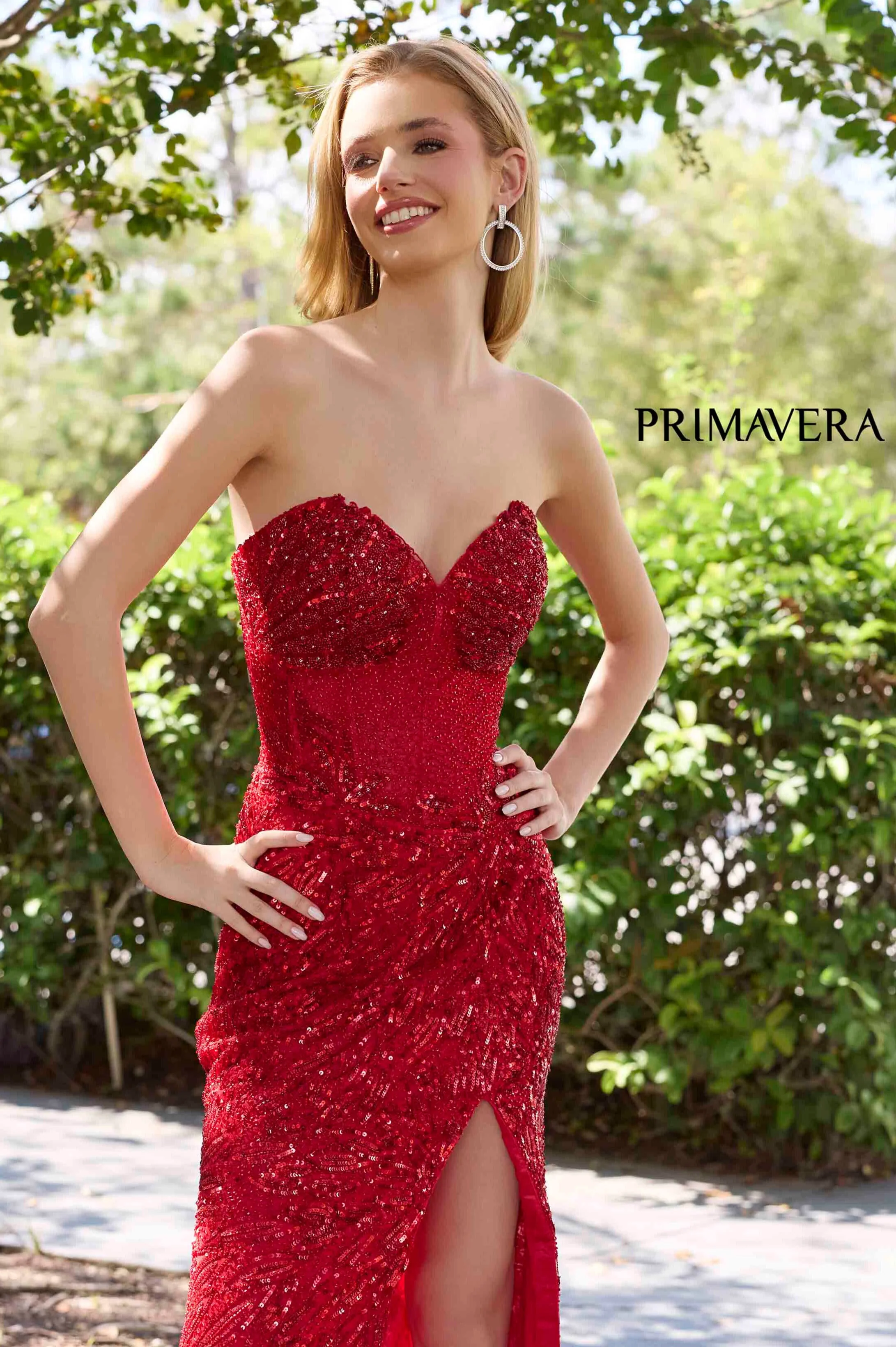 4321 - Primavera - Long Beaded Corset Gown - Image 10