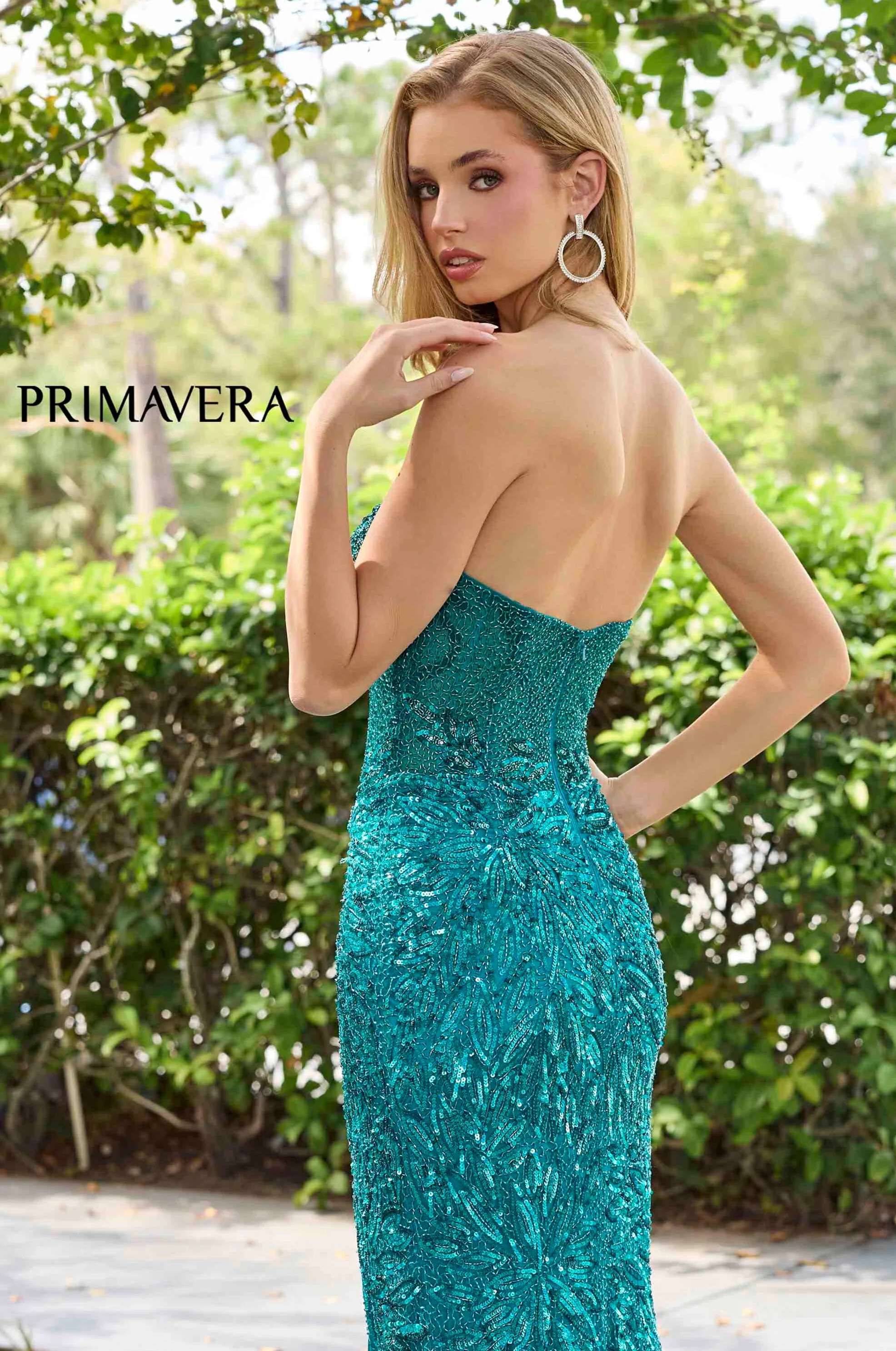4321 - Primavera - Long Beaded Corset Gown - Image 11