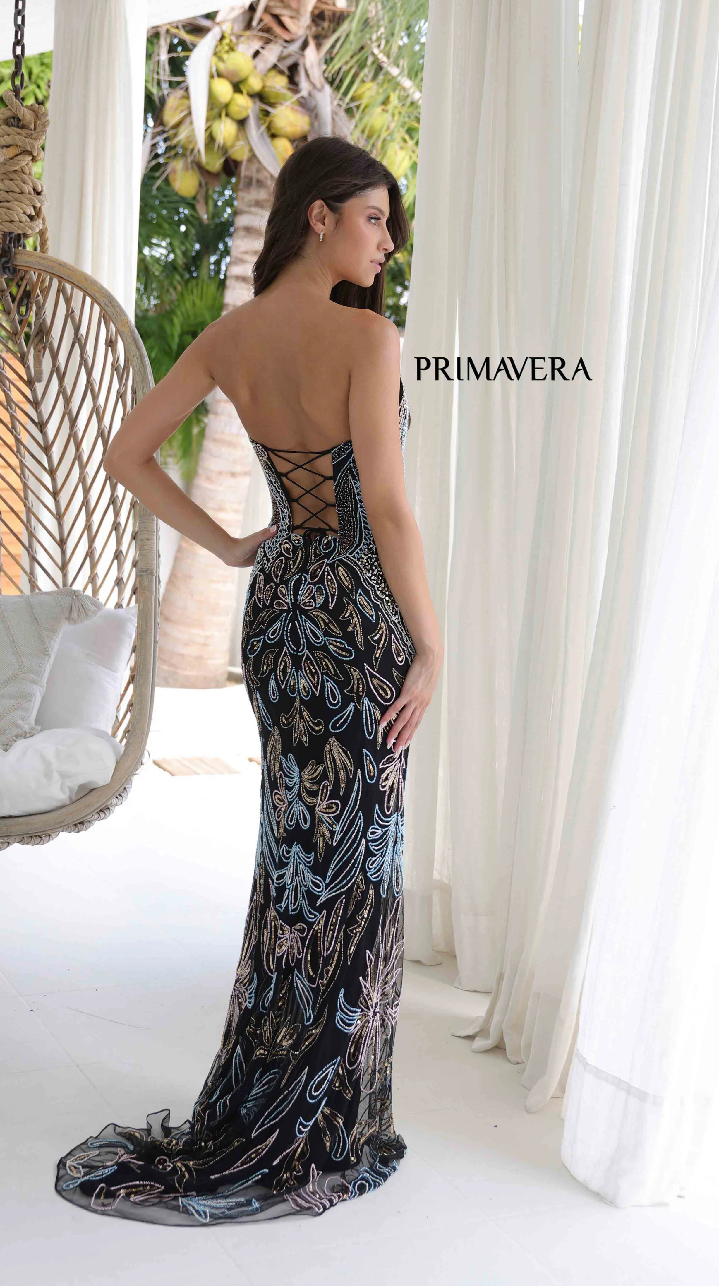 4331 - Primavera - Strapless Beaded Gown - Image 14