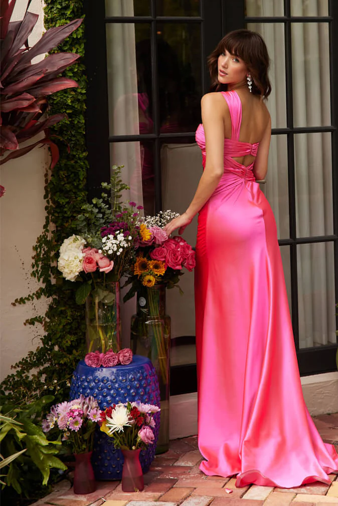 47020 - Ava Presley - Ruched Bodice One Shoulder Dress - Image 7
