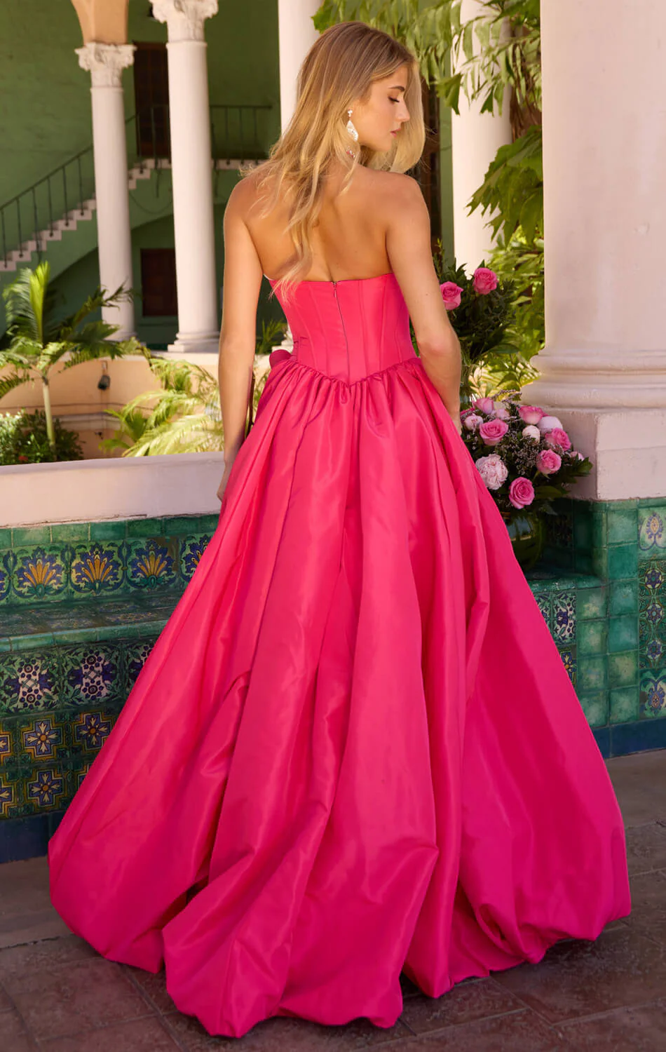 47204 - Ava Presley - Taffeta Ball Gown With Rosette Detail - Image 7