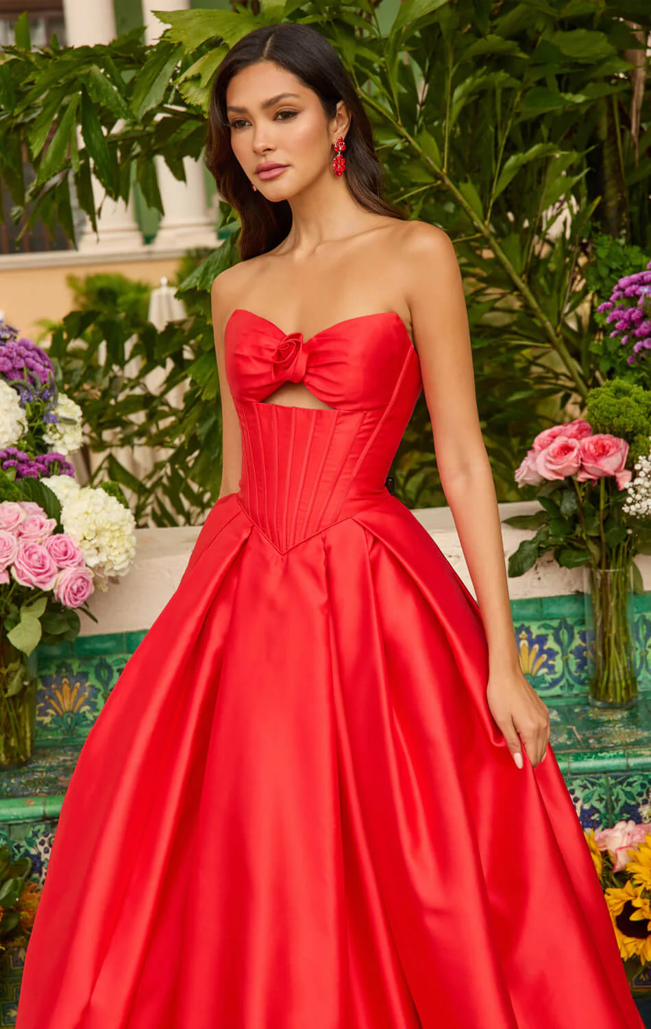 47223 - Ava Presley - Satin Ball Gown With Corset Bodice - Image 11