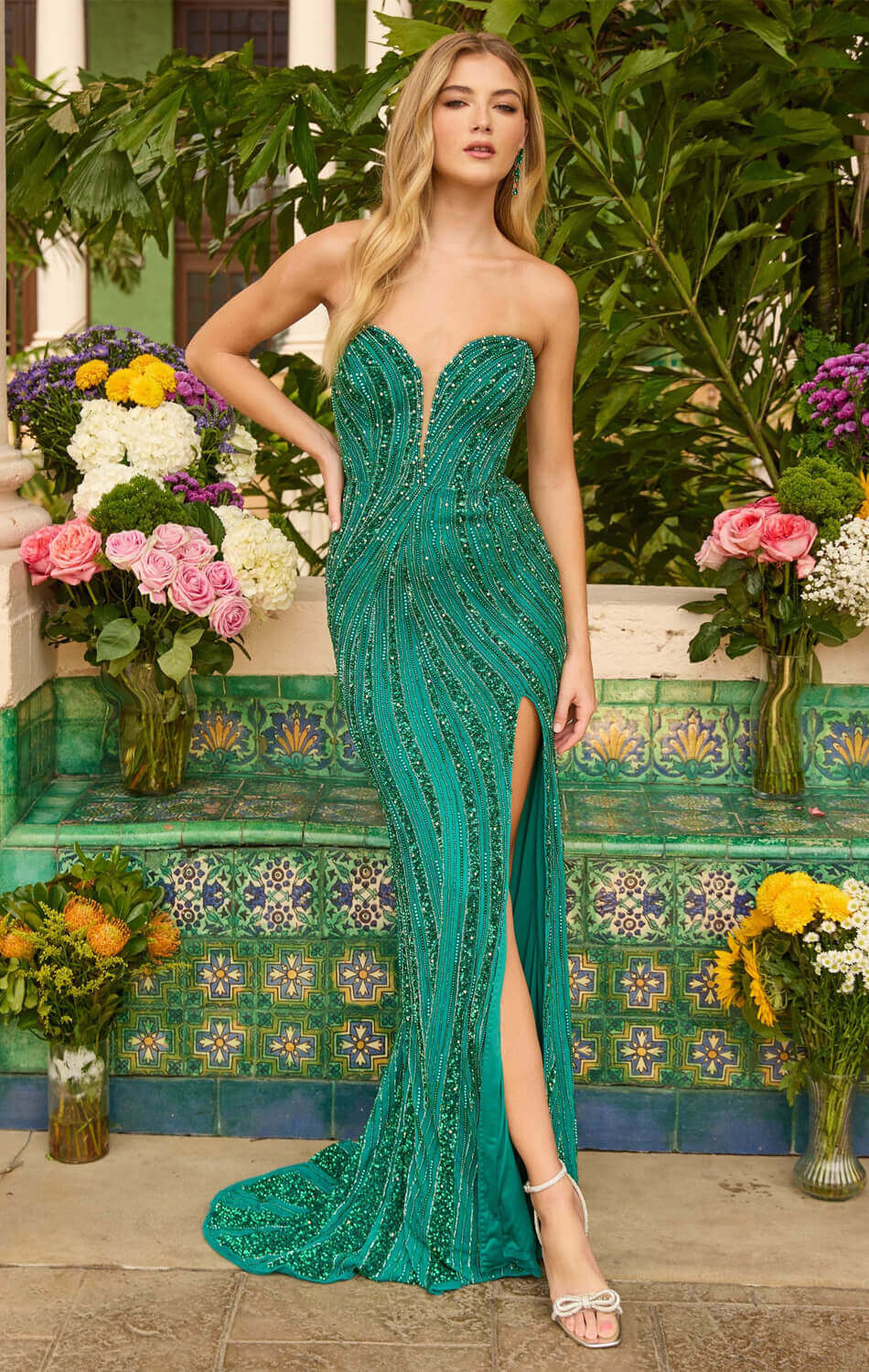47230 - Ava Presley - Shimmering Swirl Sequin Gown - Image 9