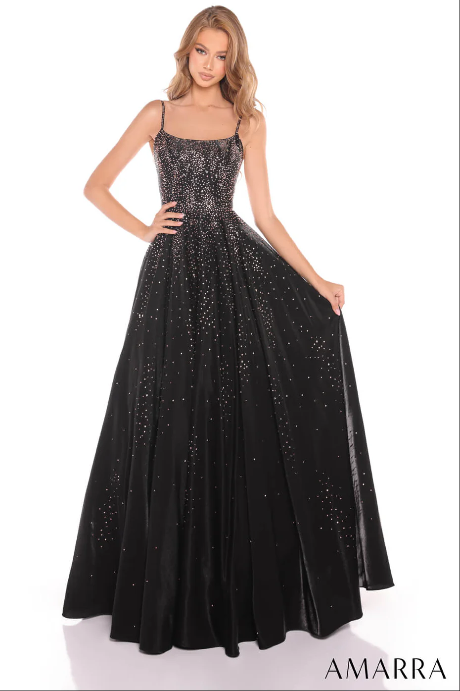87292 - Amarra - Hot Stone Ball Gown With Scoop Neckline - Image 2