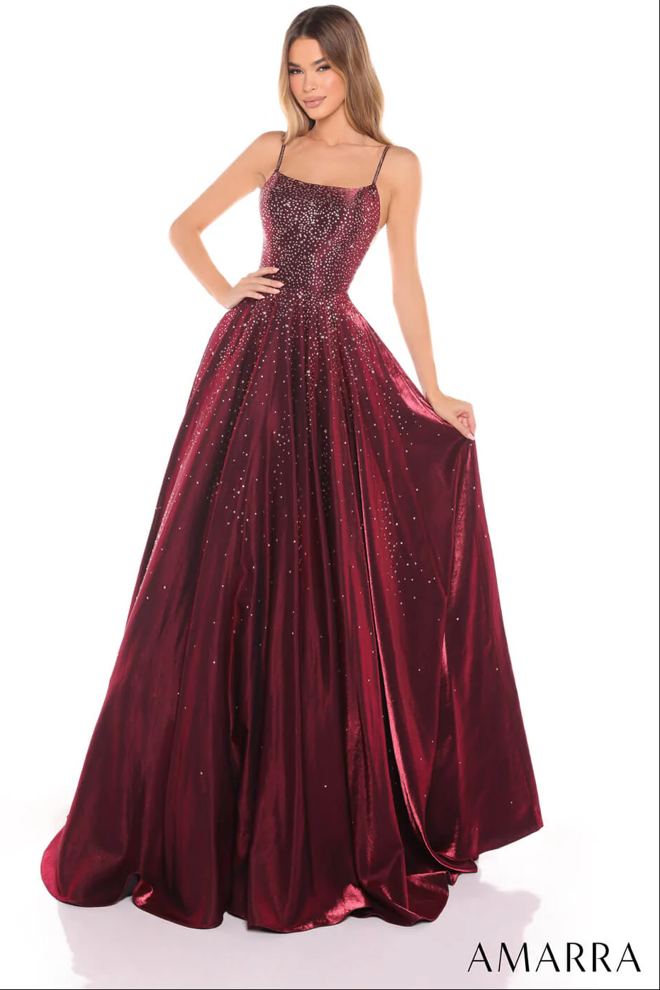 87292 - Amarra - Hot Stone Ball Gown With Scoop Neckline - Image 7