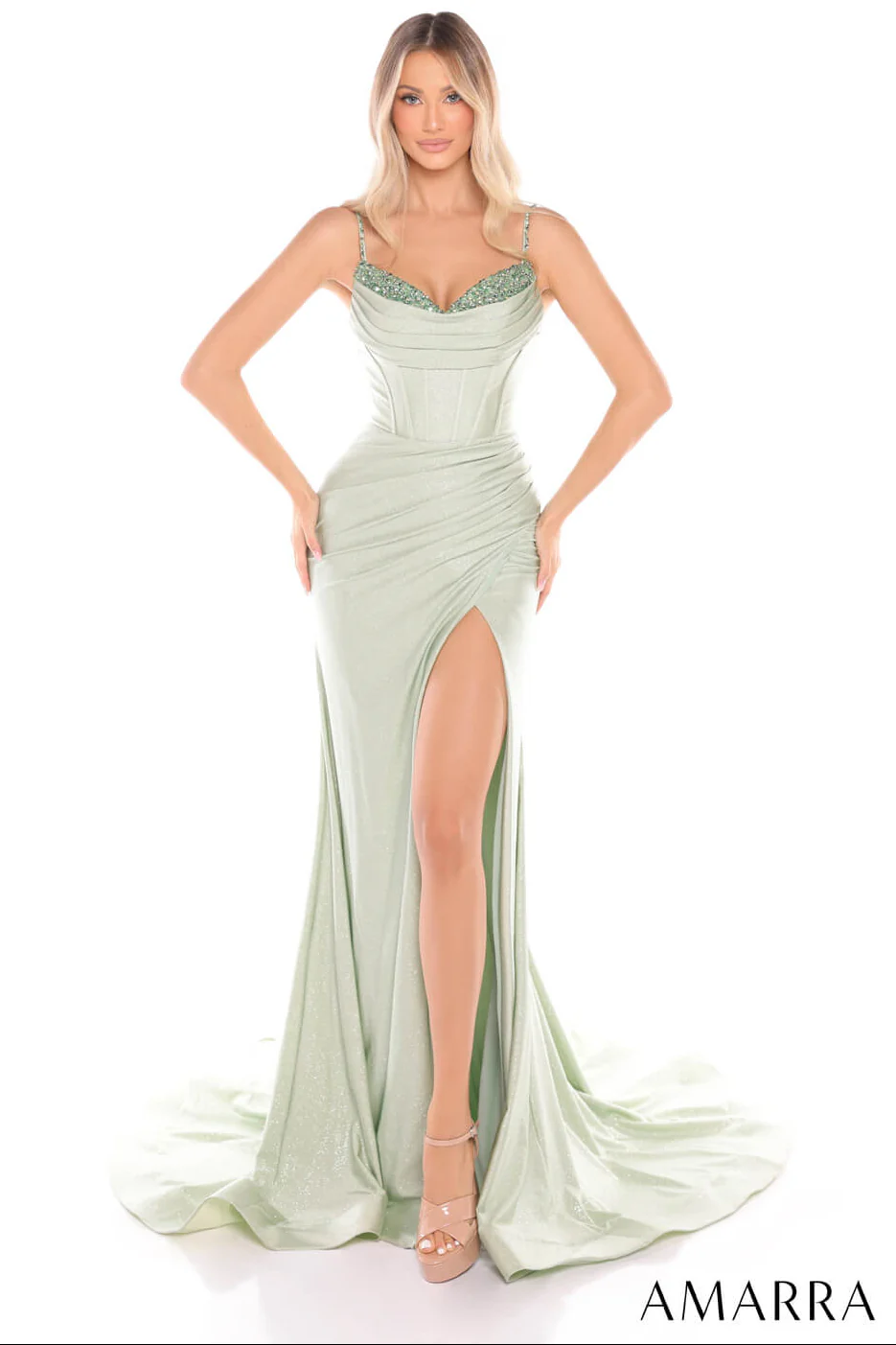 88760 - Amarra - Fitted Jersey Dress With Corset Bodice - Image 5