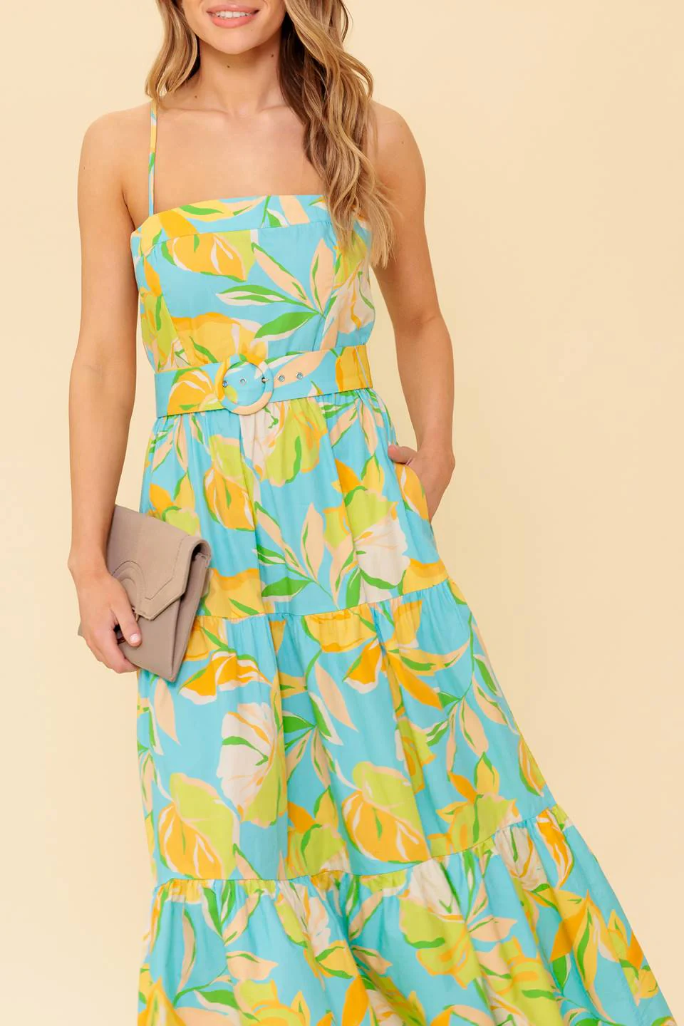 A PERFECT DAY MIDI DRESS - BLUE & YELLOW - Image 4
