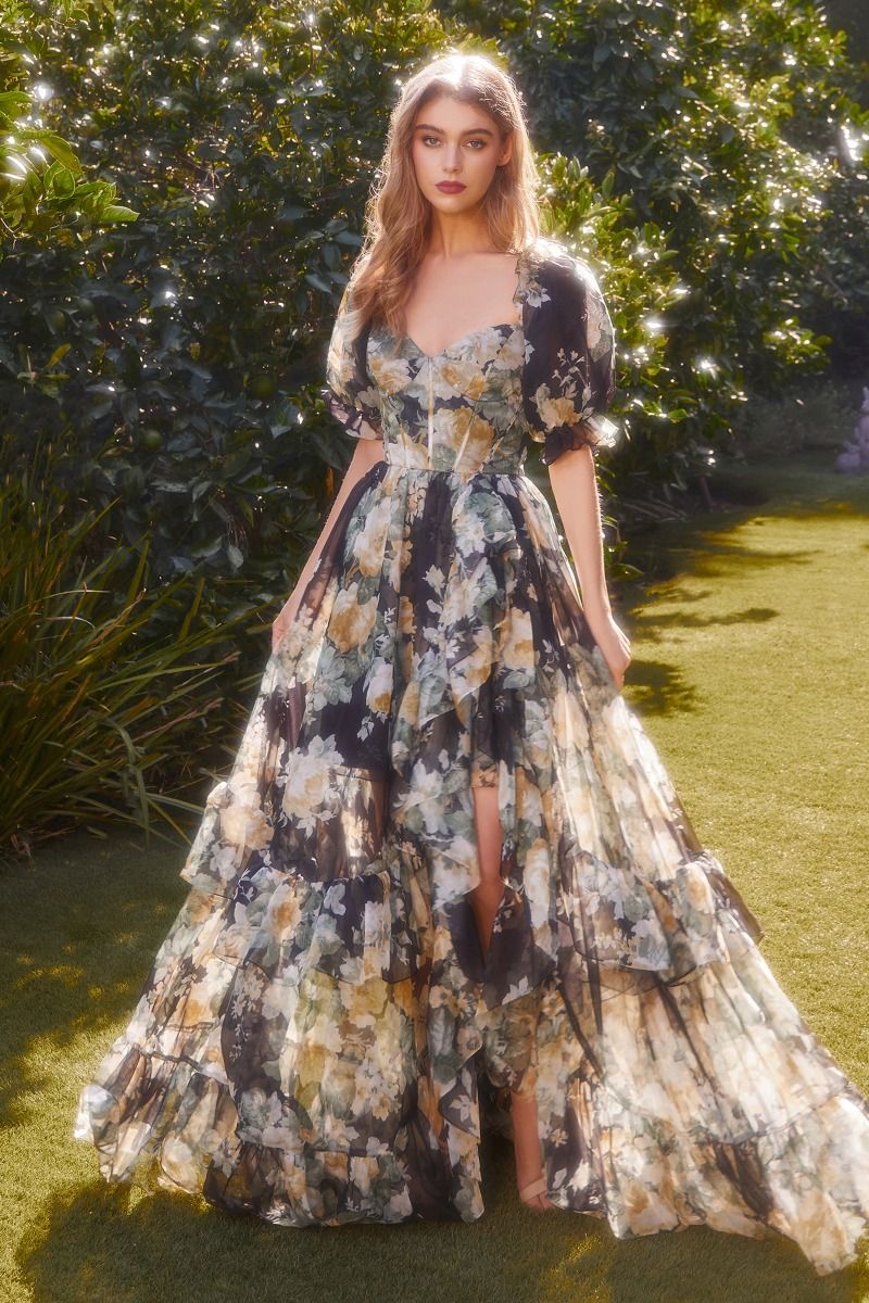 A1336 - Corset Dress with Puff Sleeves - Andrea & Leo - Image 2
