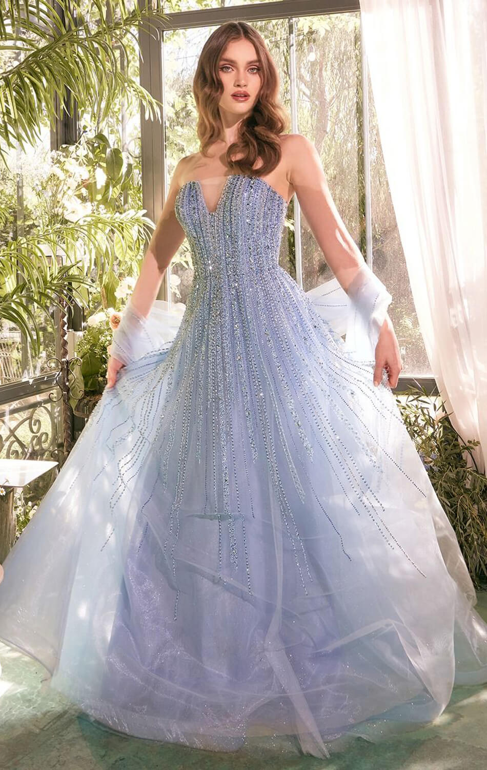 A1369 - STRAPLESS BEADED A-LINE DRESS - Andrea & Leo - Image 4
