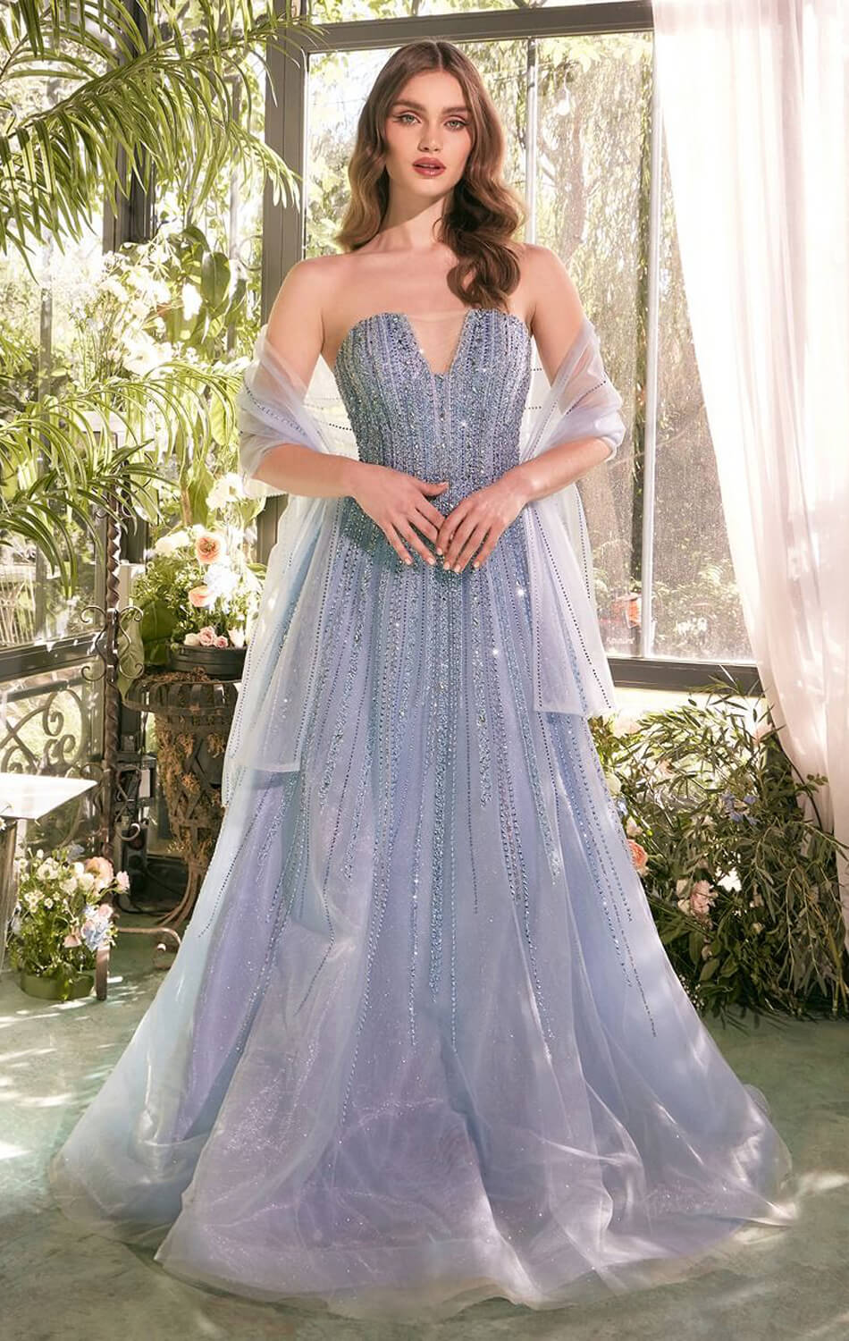 A1369 - STRAPLESS BEADED A-LINE DRESS - Andrea & Leo - Image 5