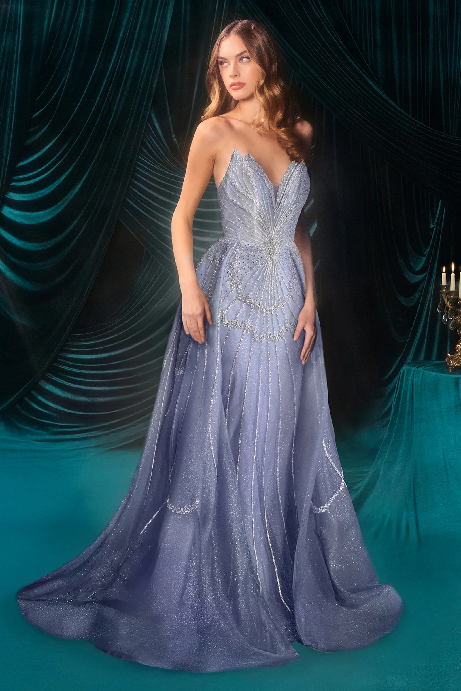 A1508 - Quinley Beaded Ombre Gown - Andrea & Leo - Image 4