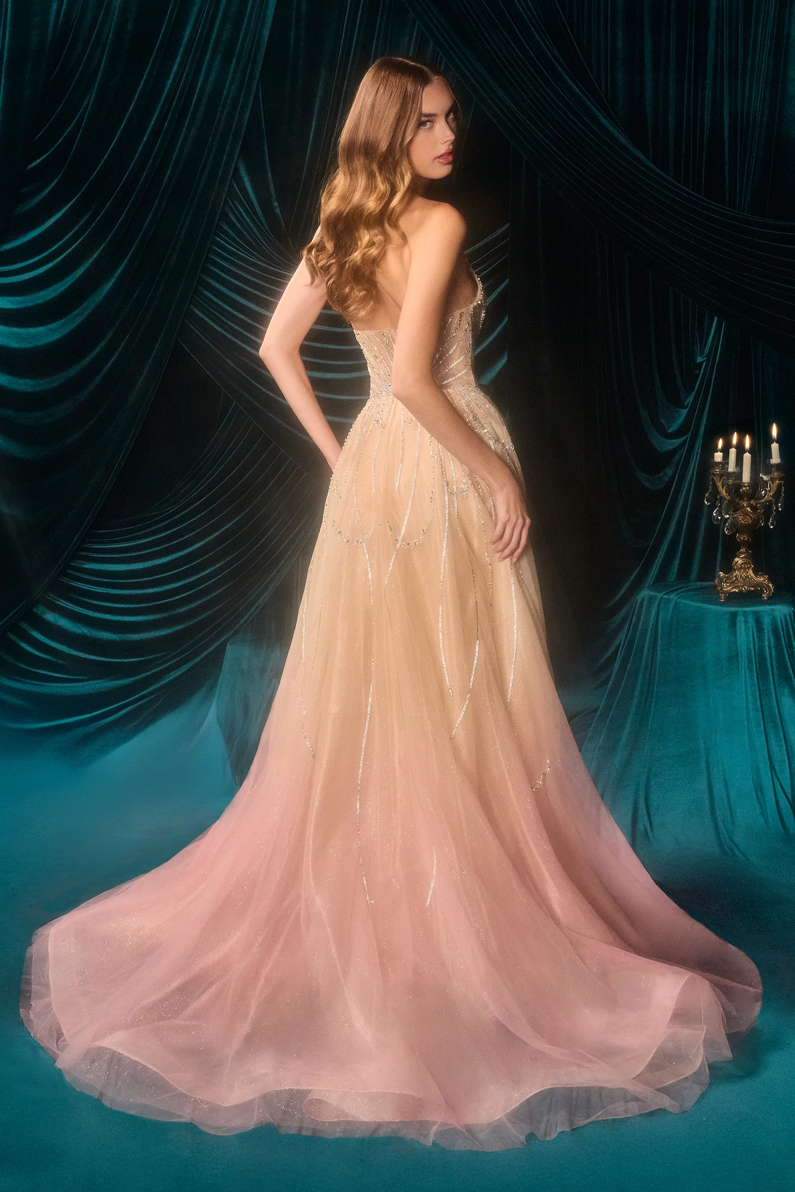 A1508 - Quinley Beaded Ombre Gown - Andrea & Leo - Image 7