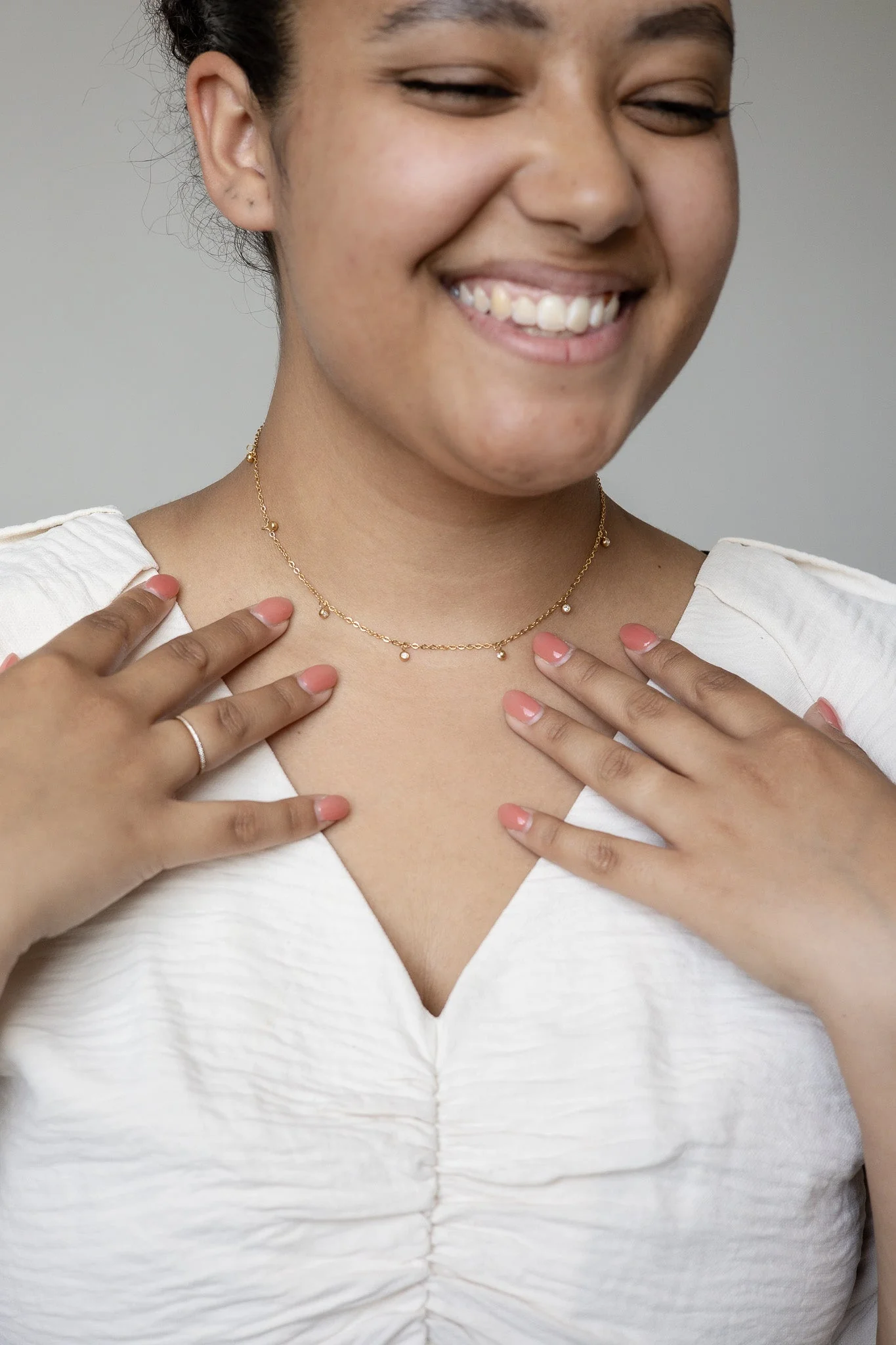 Adaline Crystal Charm Necklace - Image 2