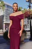 Afton Maxi - Off The Shoulder With Halter Strap ITY Dress - Image 18