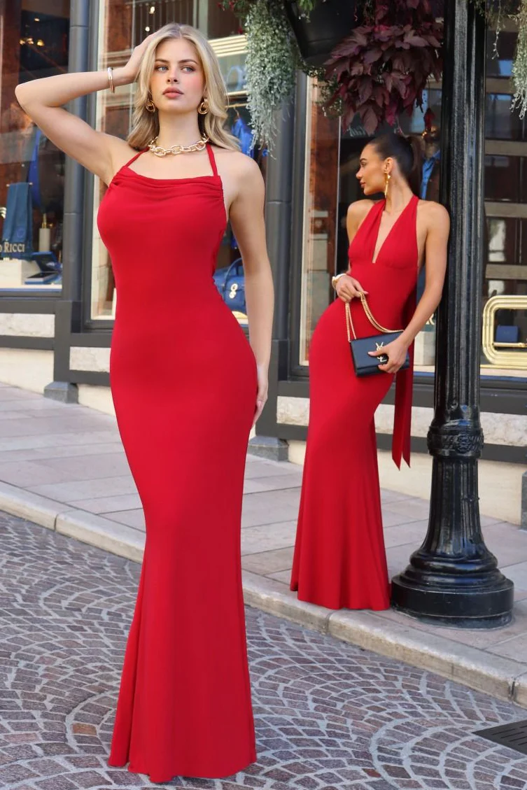 Alyah Maxi - Adjustable Neckline ITY Dress - Image 12