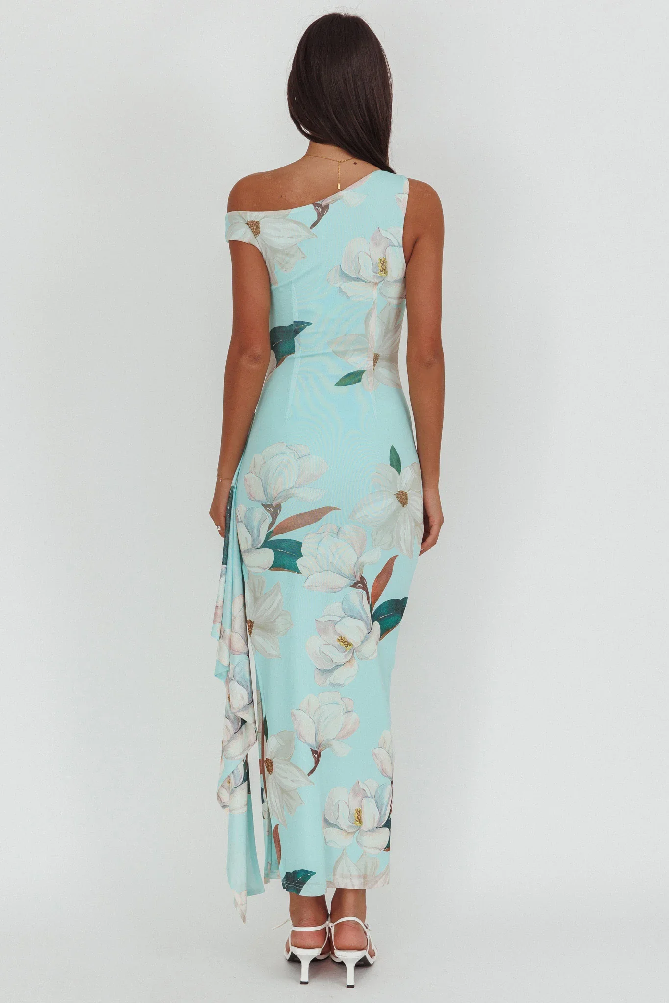 Amalfi Maxi Dress - Mint Floral Print Dress - Image 5