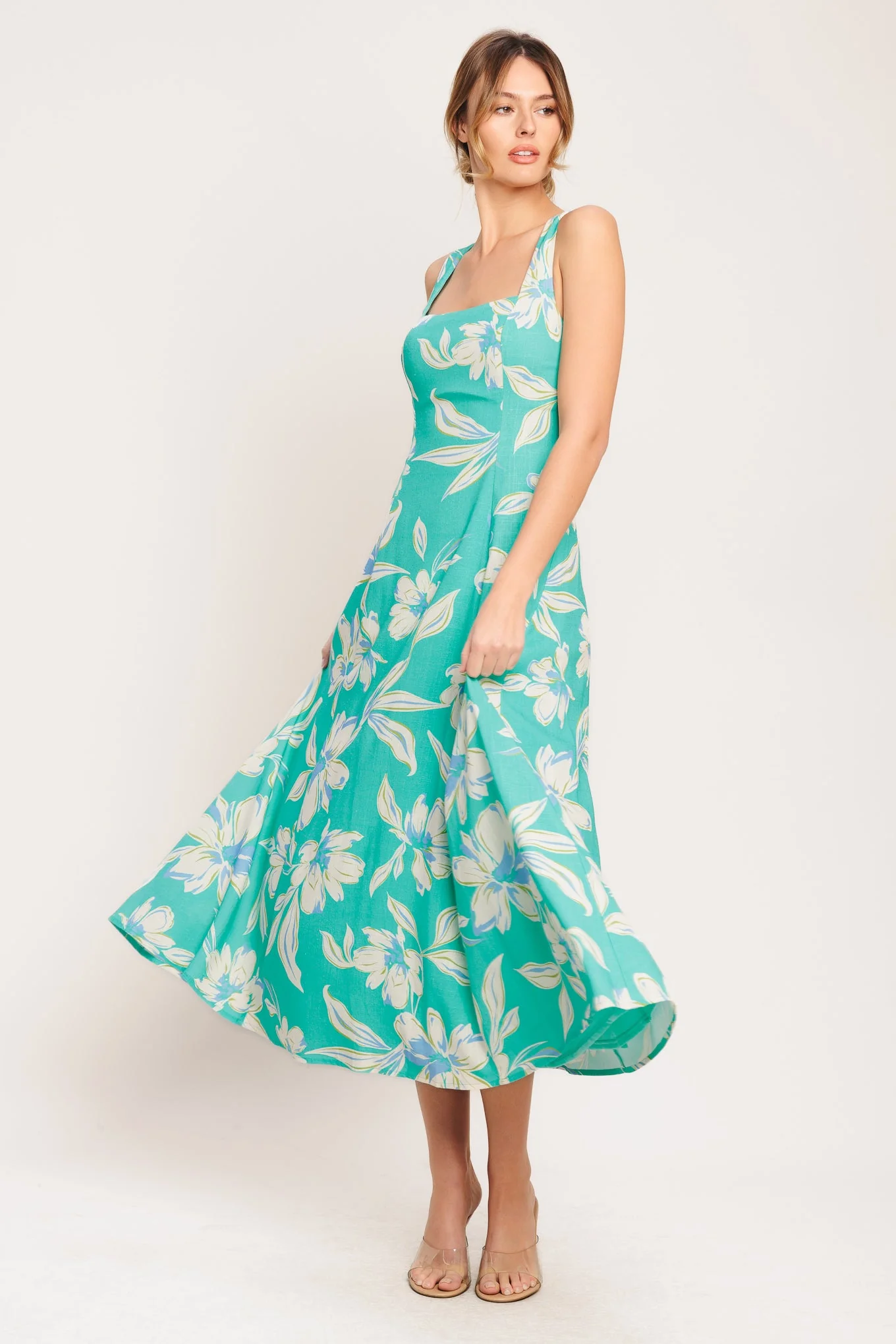 AQUA DAYDREAMS MIDI DRESS- FINAL SALE