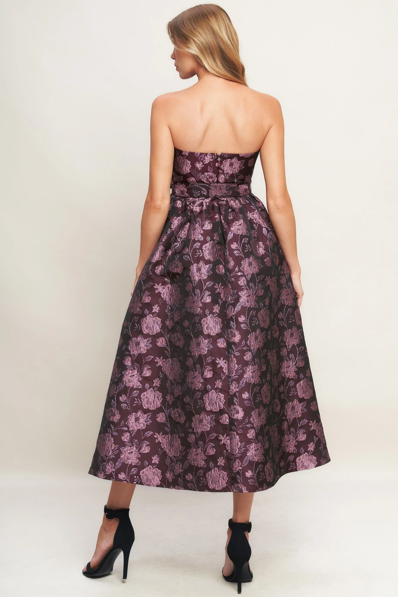 AUBERGINE CHIC JACQUARD MIDI DRESS - Image 2