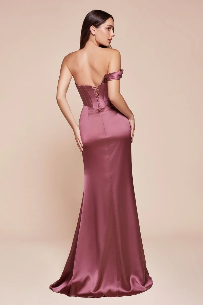 AUDRA GOWN - ONE SHOULDER LUXE SATIN CORSET DRESS - Image 8