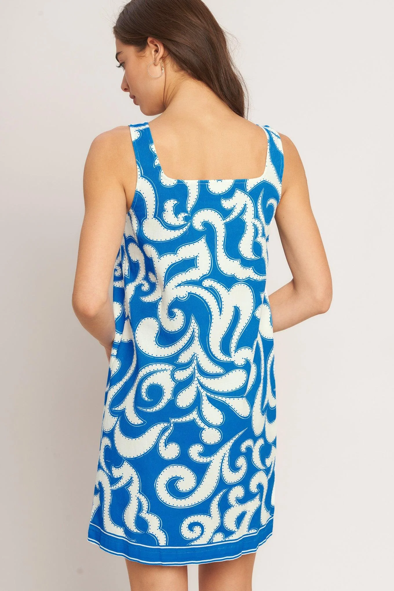 AZURE SWIRL BLUE MINI DRESS - Image 2