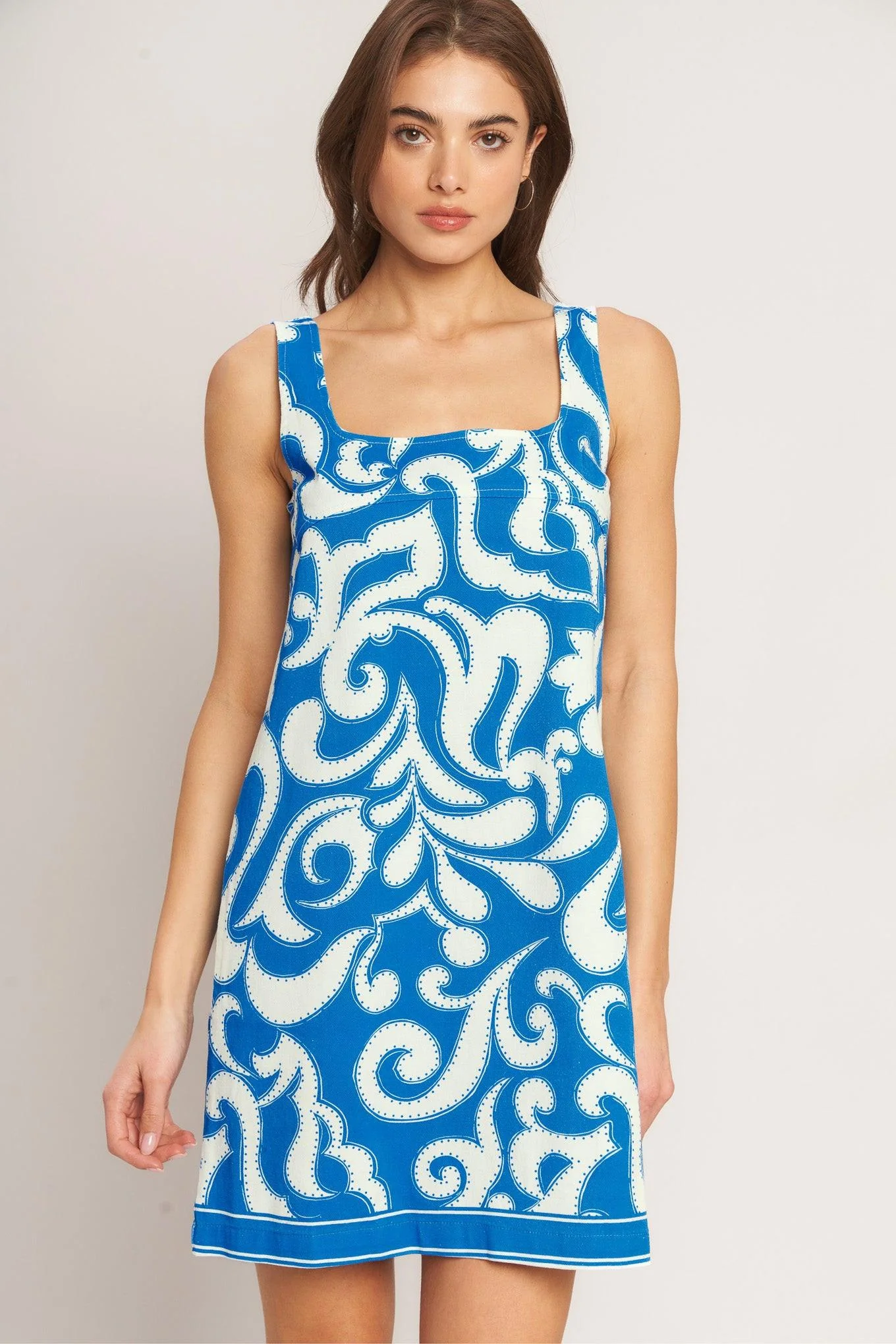 AZURE SWIRL BLUE MINI DRESS - Image 4