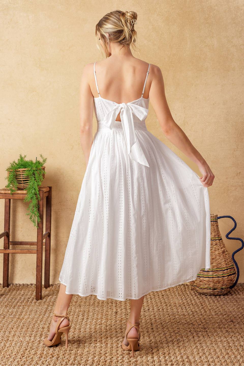 BACK AND FORTH EYELET MIDI DRESS - Image 2