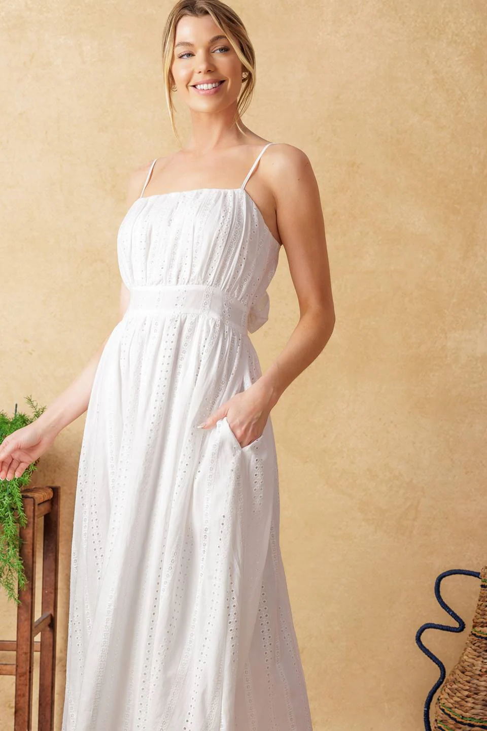 BACK AND FORTH EYELET MIDI DRESS - Image 6