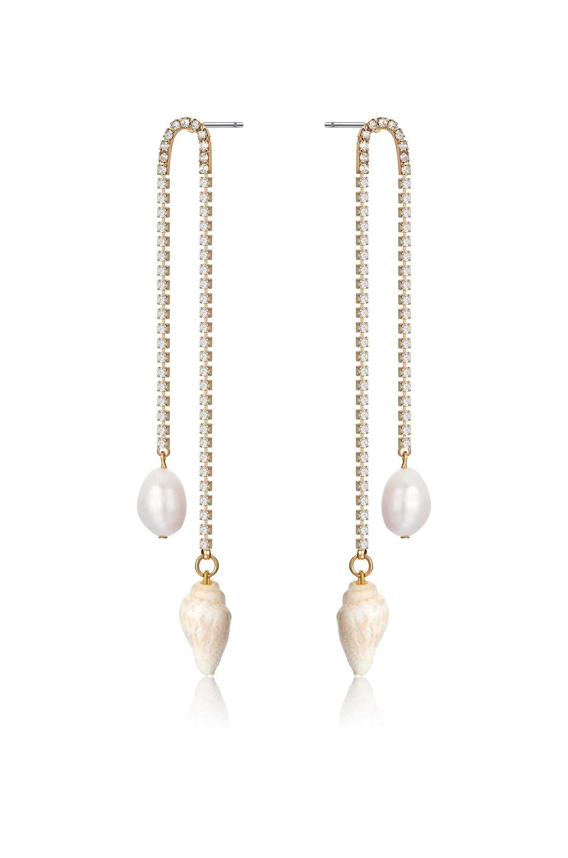 Balanced Shell and Pearl Earrings - Image 3