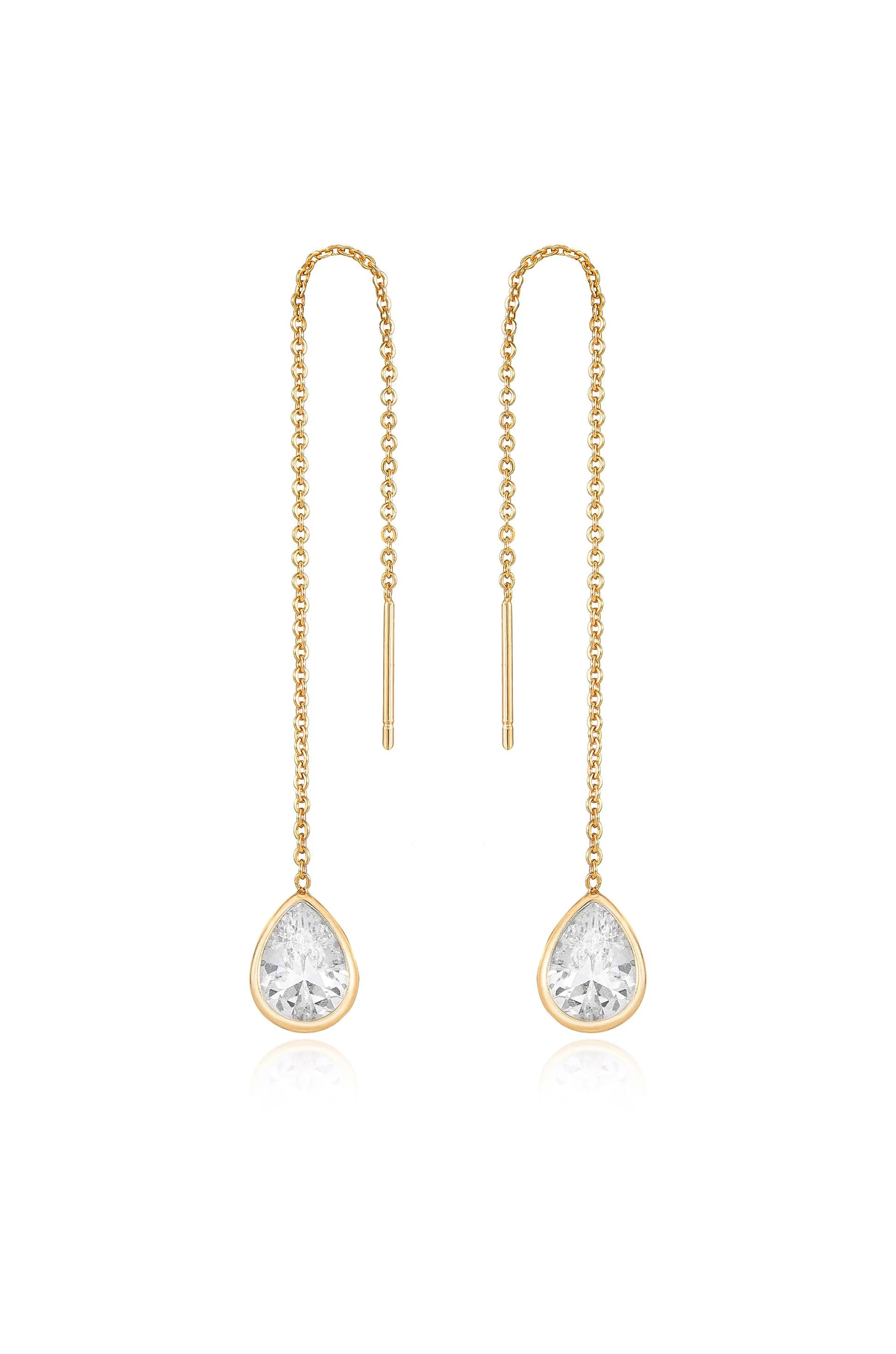 Barely There Chain and Crystal Dangle Earrings - Image 4
