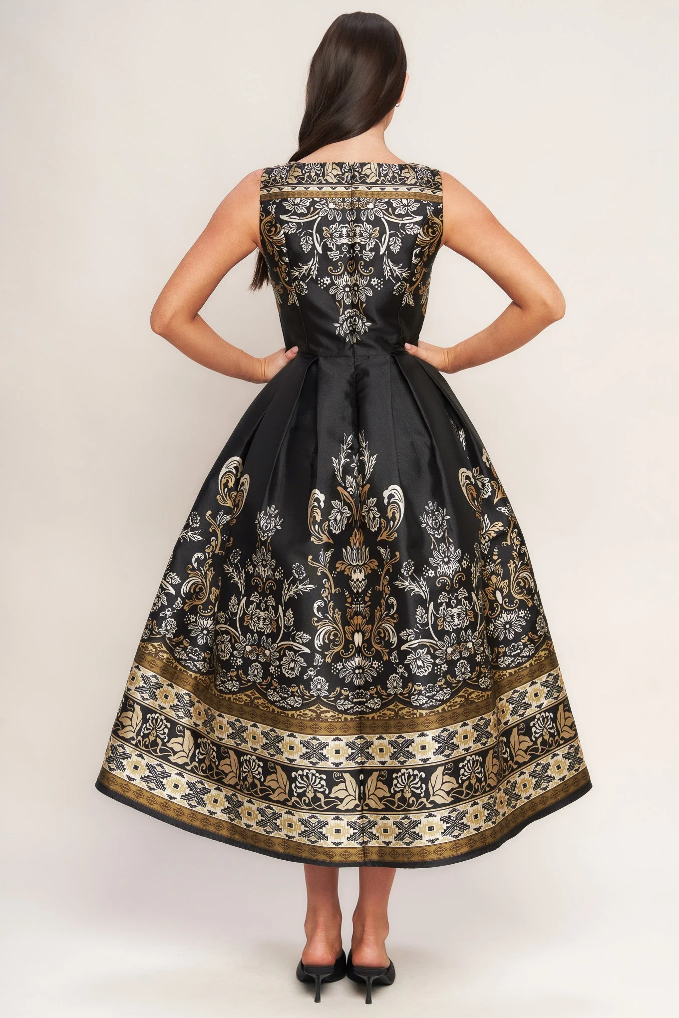 BAROQUE SPELL BLACK MIDI DRESS - Image 2