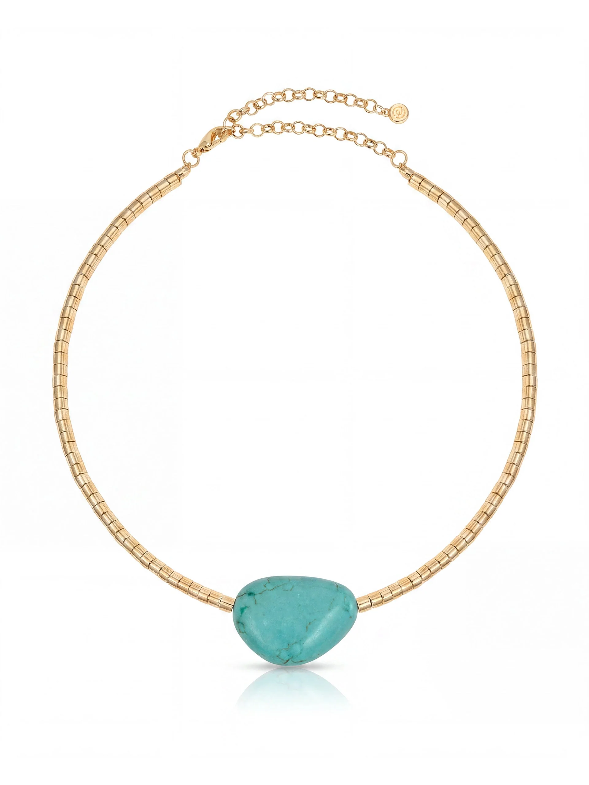 Beaded Turquoise Nugget Necklace - Image 2