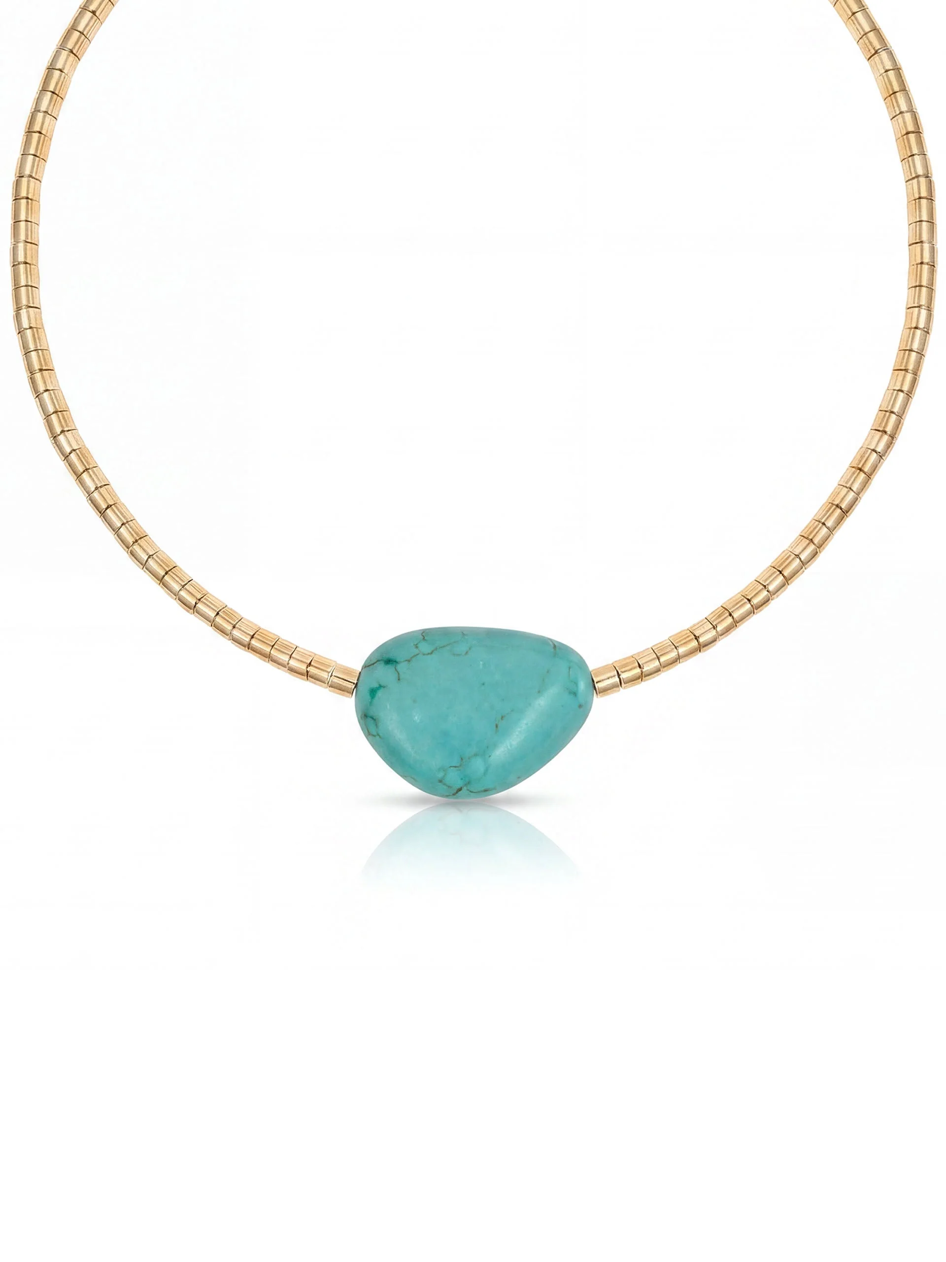 Beaded Turquoise Nugget Necklace - Image 3