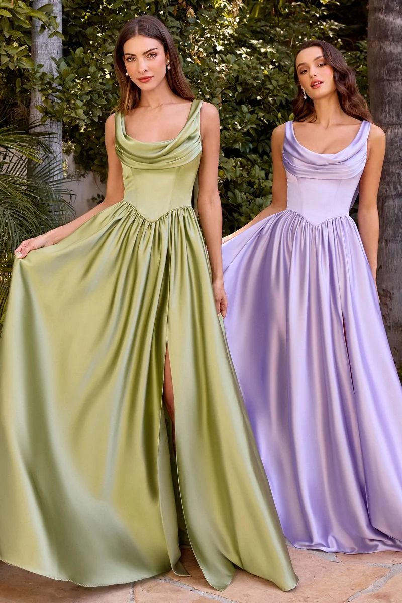 BEATRICE GOWN - A-LINE DRESS WITH DRAPED COWL BACK - Image 6