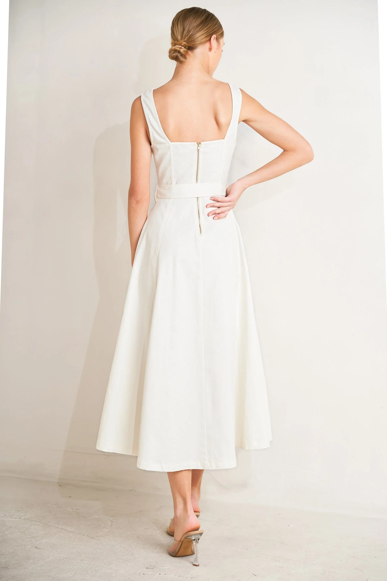 BELLA PORTOFINO WHITE MIDI DRESS - Image 2