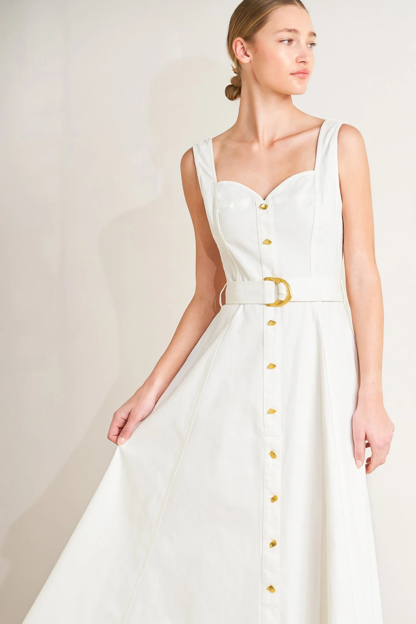 BELLA PORTOFINO WHITE MIDI DRESS - Image 4