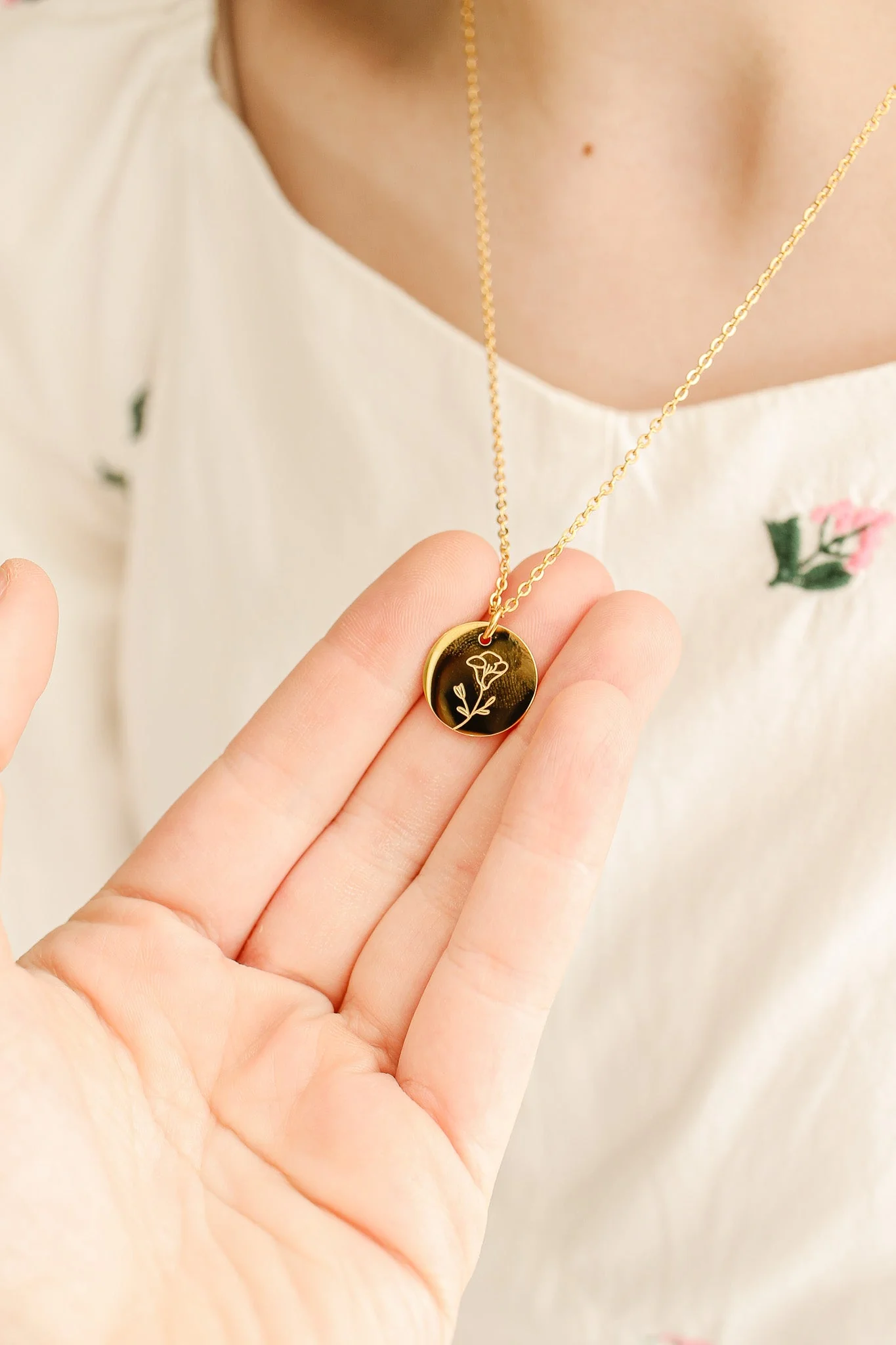 Birth Flower Pendant Necklace - Image 19