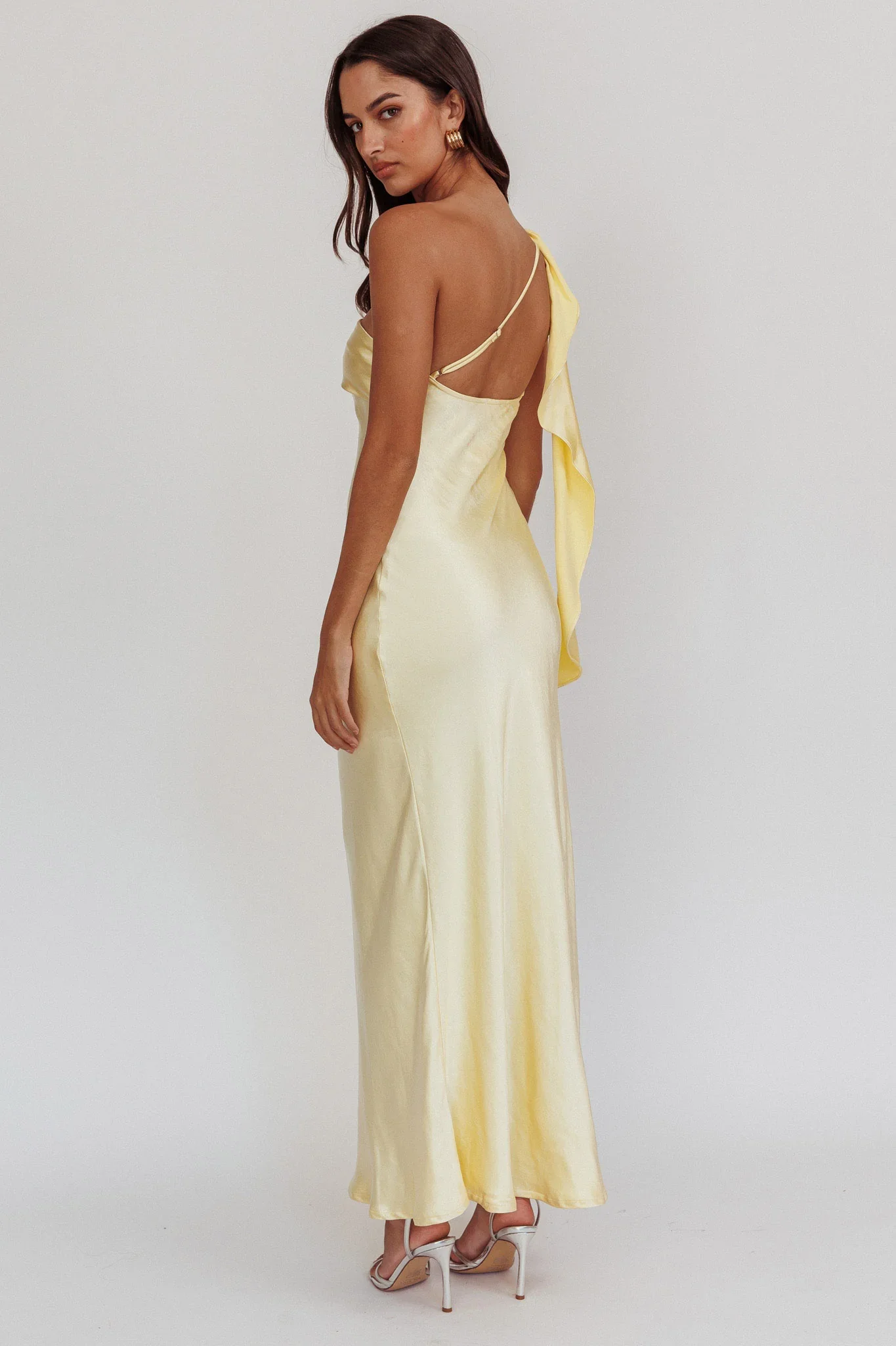 Blaine Maxi Dress - Butter Yellow Satin Slip Dress - Image 3