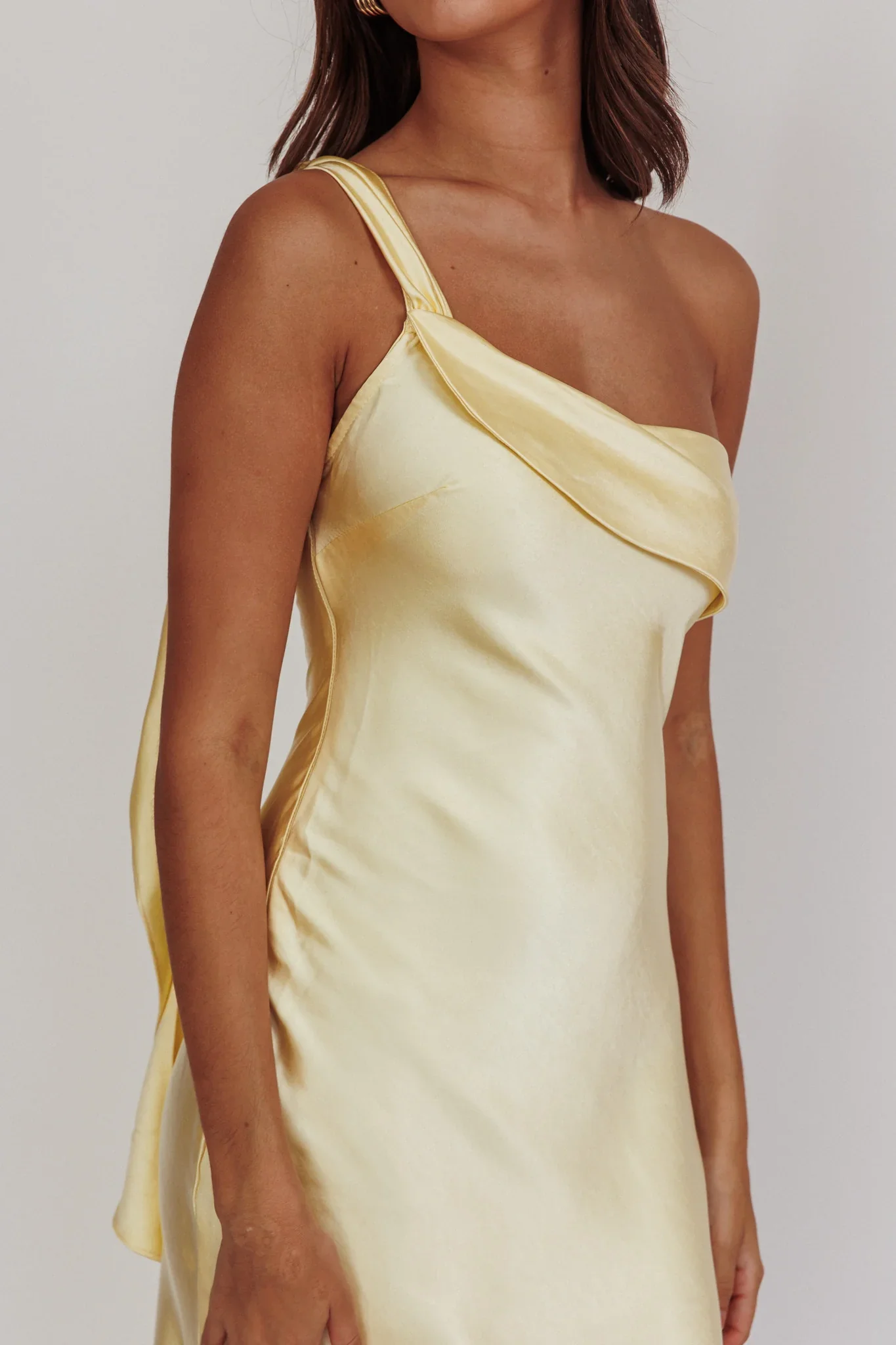 Blaine Maxi Dress - Butter Yellow Satin Slip Dress - Image 4