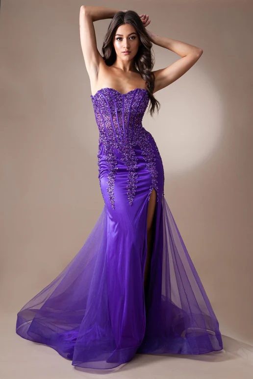 Blakely Gown - Strapless Embellished Corset Tulle Dress - Image 6